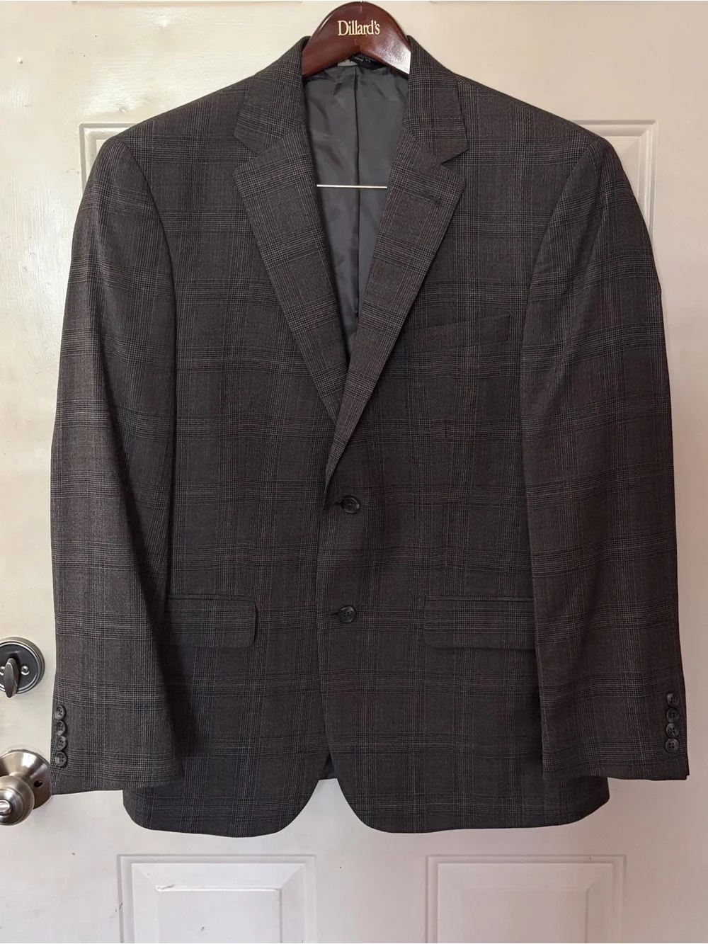 Jos. A. Bank signature collection 100% wool gray Plaid Sport Coat blazer Sz 42R